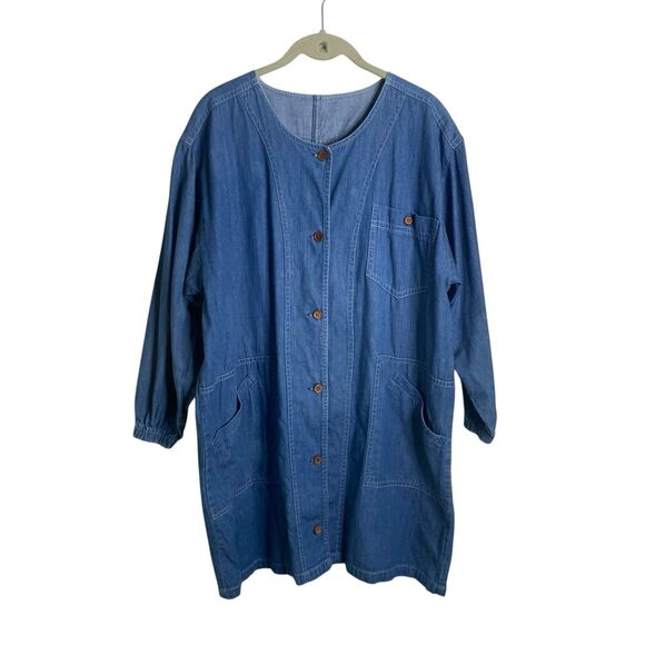 Vintage Renoma Paris Japan Apron Association Utility Jacket Denim Streetwear XL - Picture 2 of 16